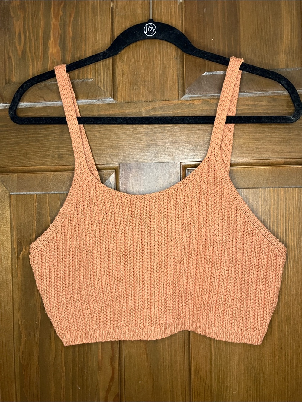 Zara Light Brown Ribbed Knit Crop Top